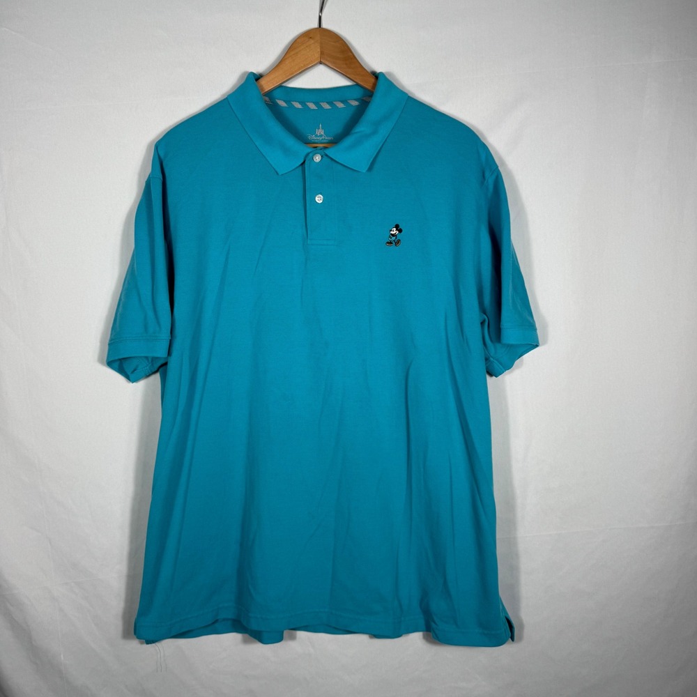 Disney Parks Authentic Original Mens XXL Polo Shirt Mickey Mouse Blue